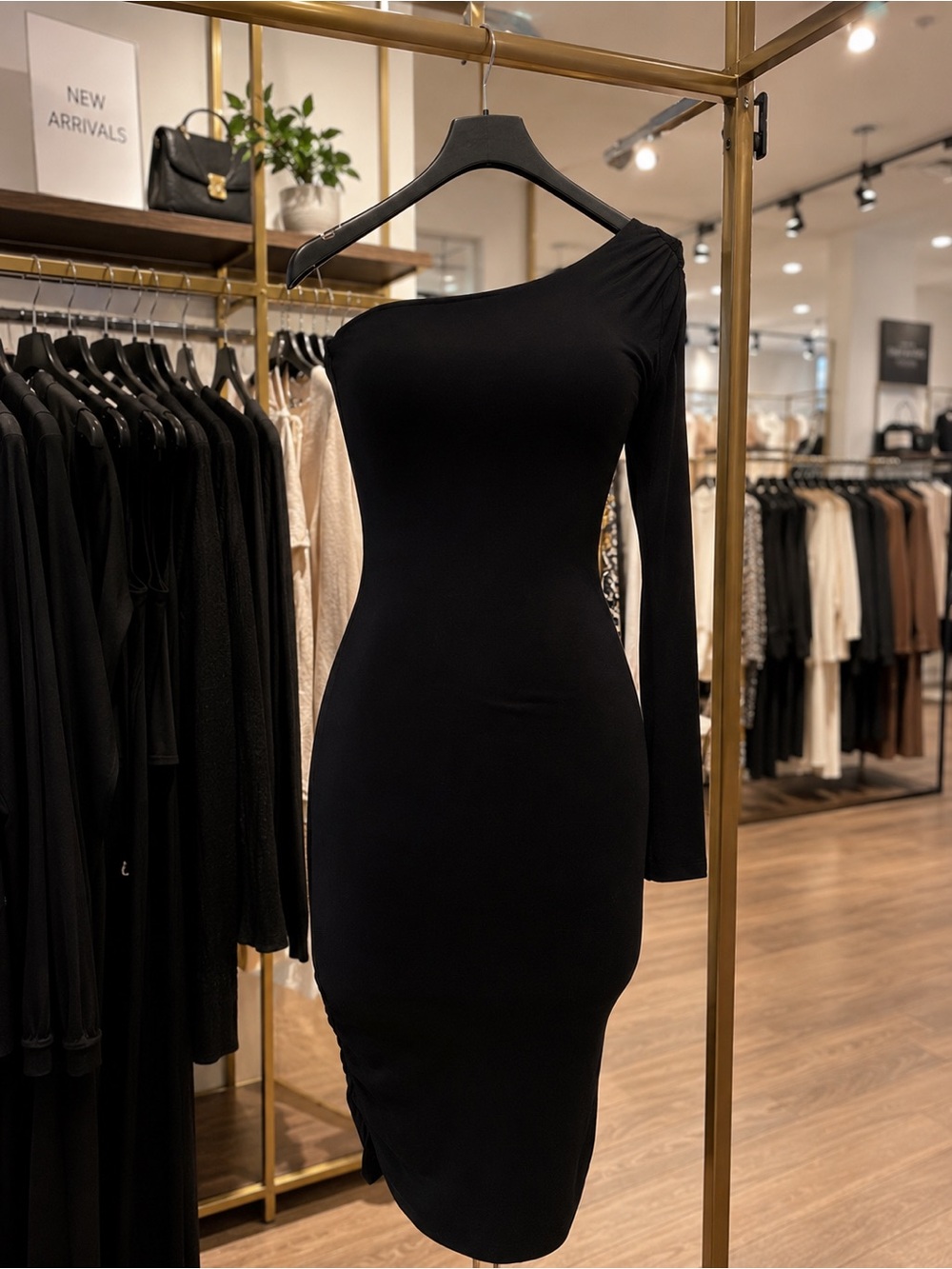 Windsor Black One-Shoulder Bodycon Dress